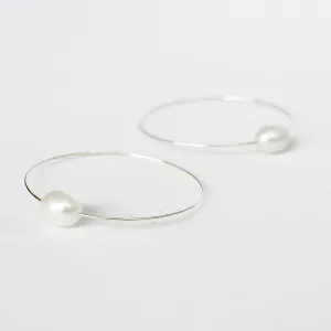 Hula Hoop Earrings White