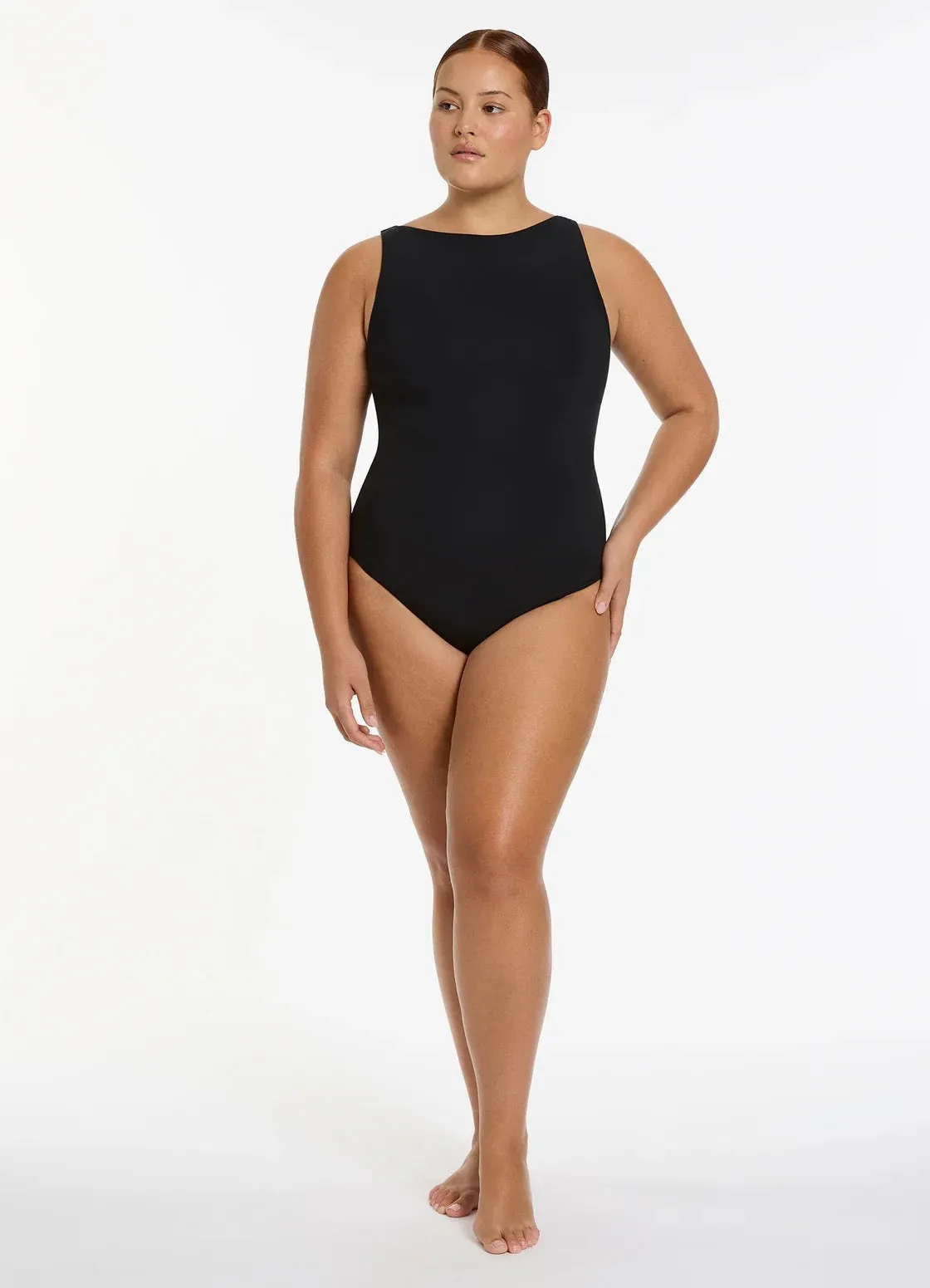 Jetset Boat Neck One Piece Black