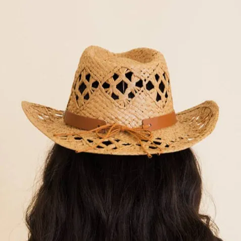 Karsen Western Girl Raffia Cowboy Hat
