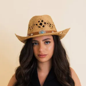 Karsen Western Girl Raffia Cowboy Hat