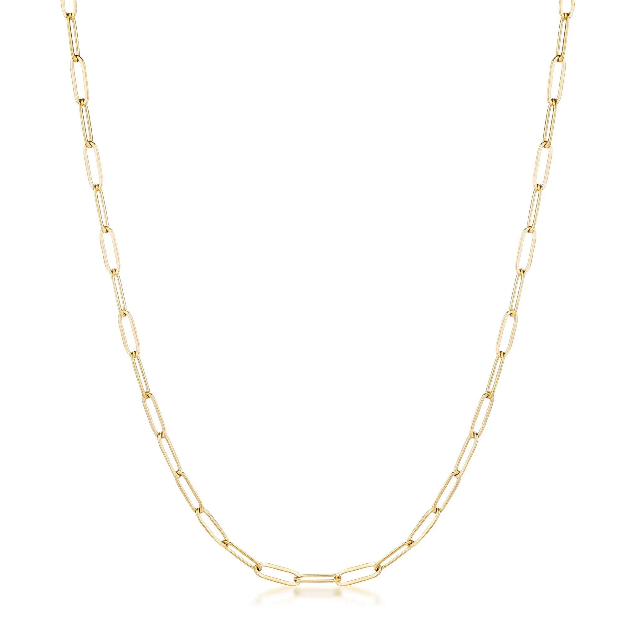 Kaylee 16” Silver Petite Paper Clip Chain Linked Necklace
