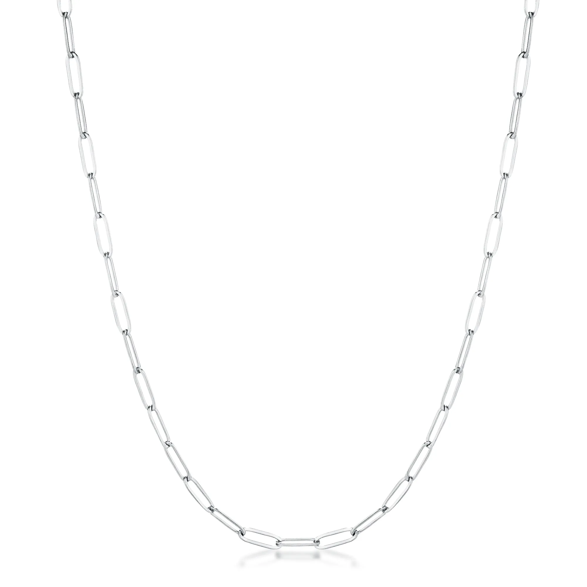Kaylee 16” Silver Petite Paper Clip Chain Linked Necklace