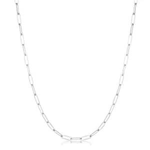 Kaylee 20” Silver Petite Paper Clip Chain Linked Necklace