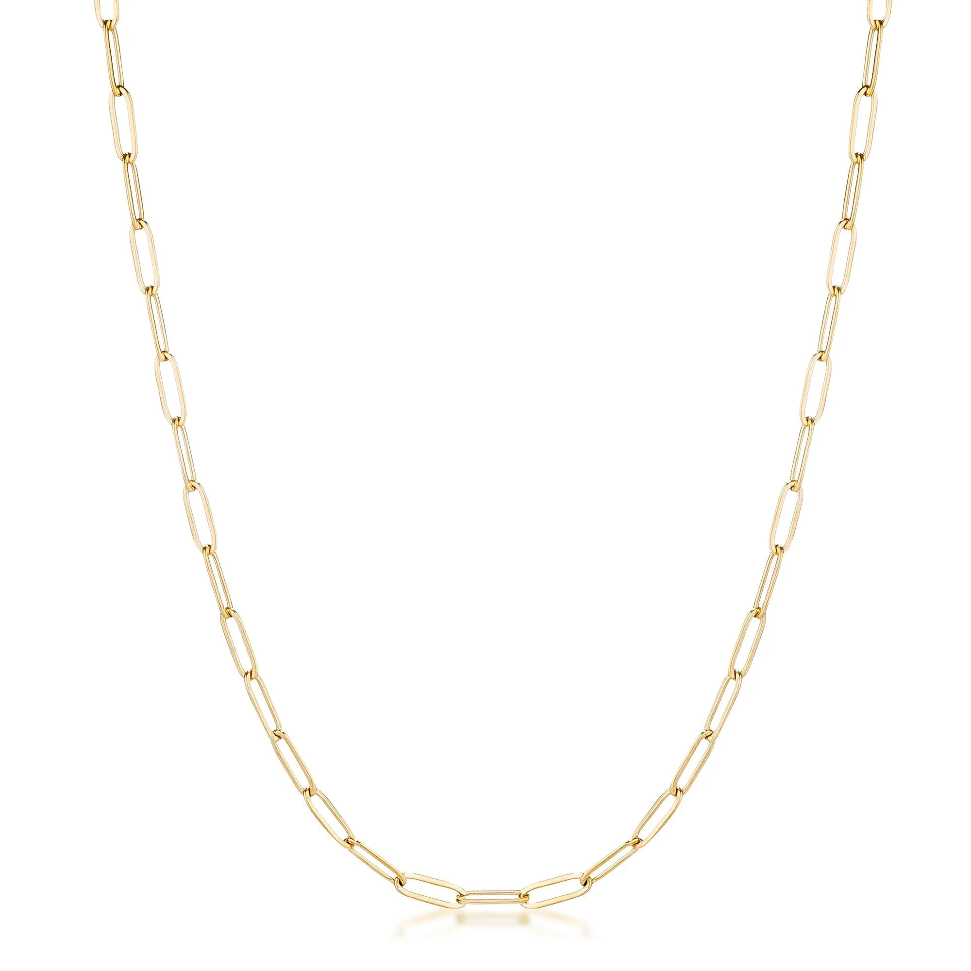 Kaylee 20” Silver Petite Paper Clip Chain Linked Necklace