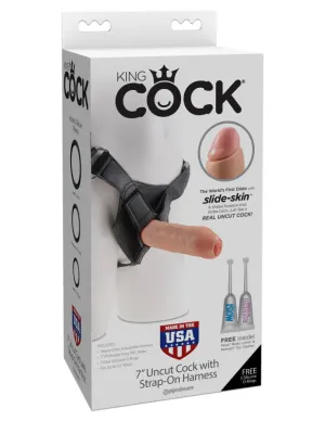 Kc 7" King  Uncut With Strap-on Harness - Flesh