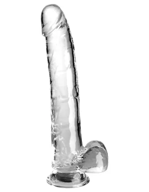 King Cock Clear 11" Cock with Balls - Clear