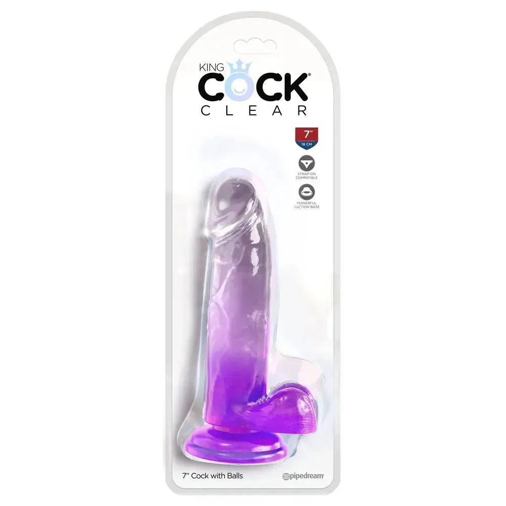 King Cock Clear 7'' Cock with Balls -