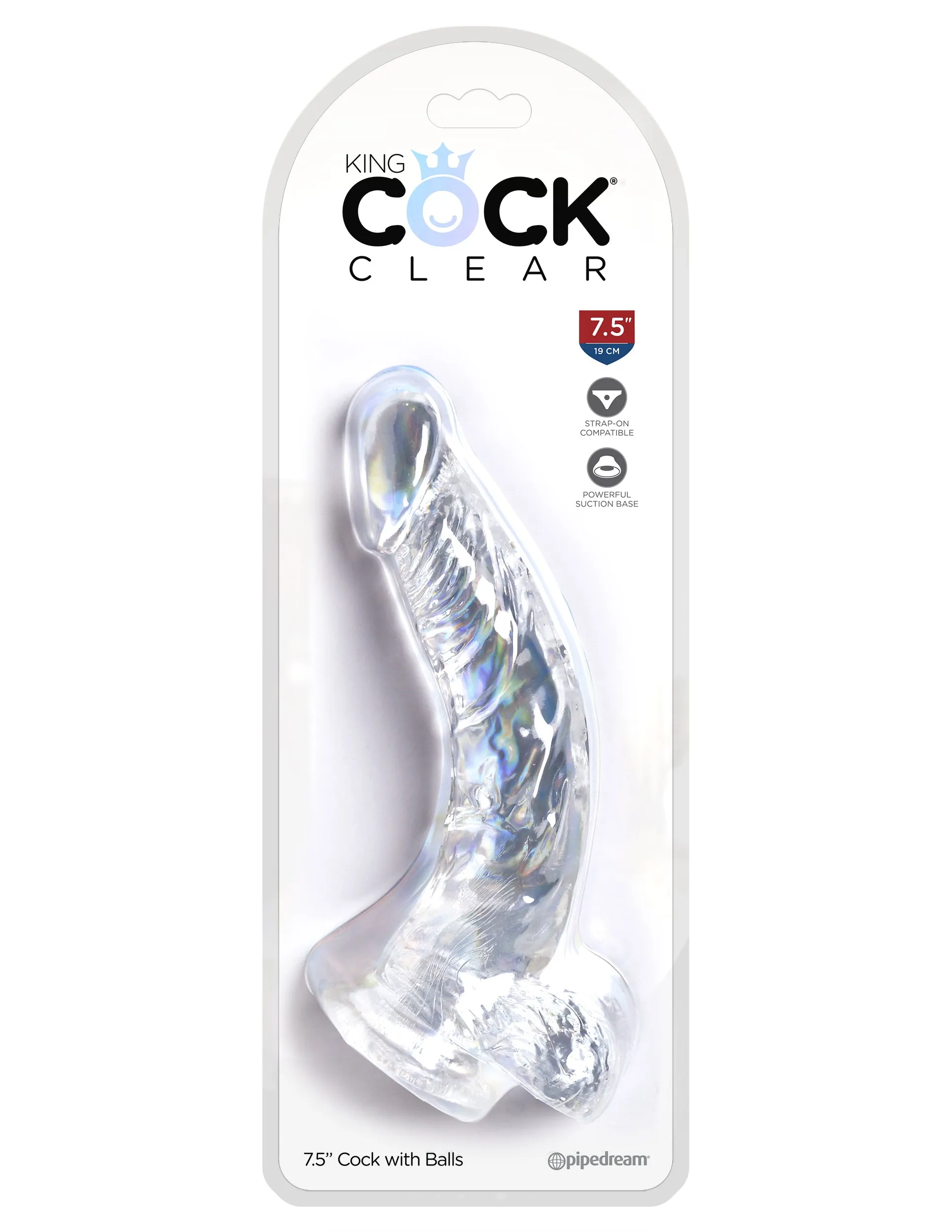 King Cock Clear 7.5&quot; Cock With Balls