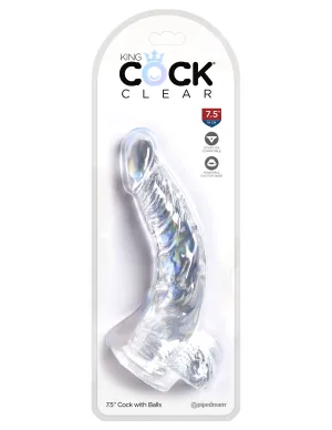 King Cock Clear 7.5&quot; Cock With Balls
