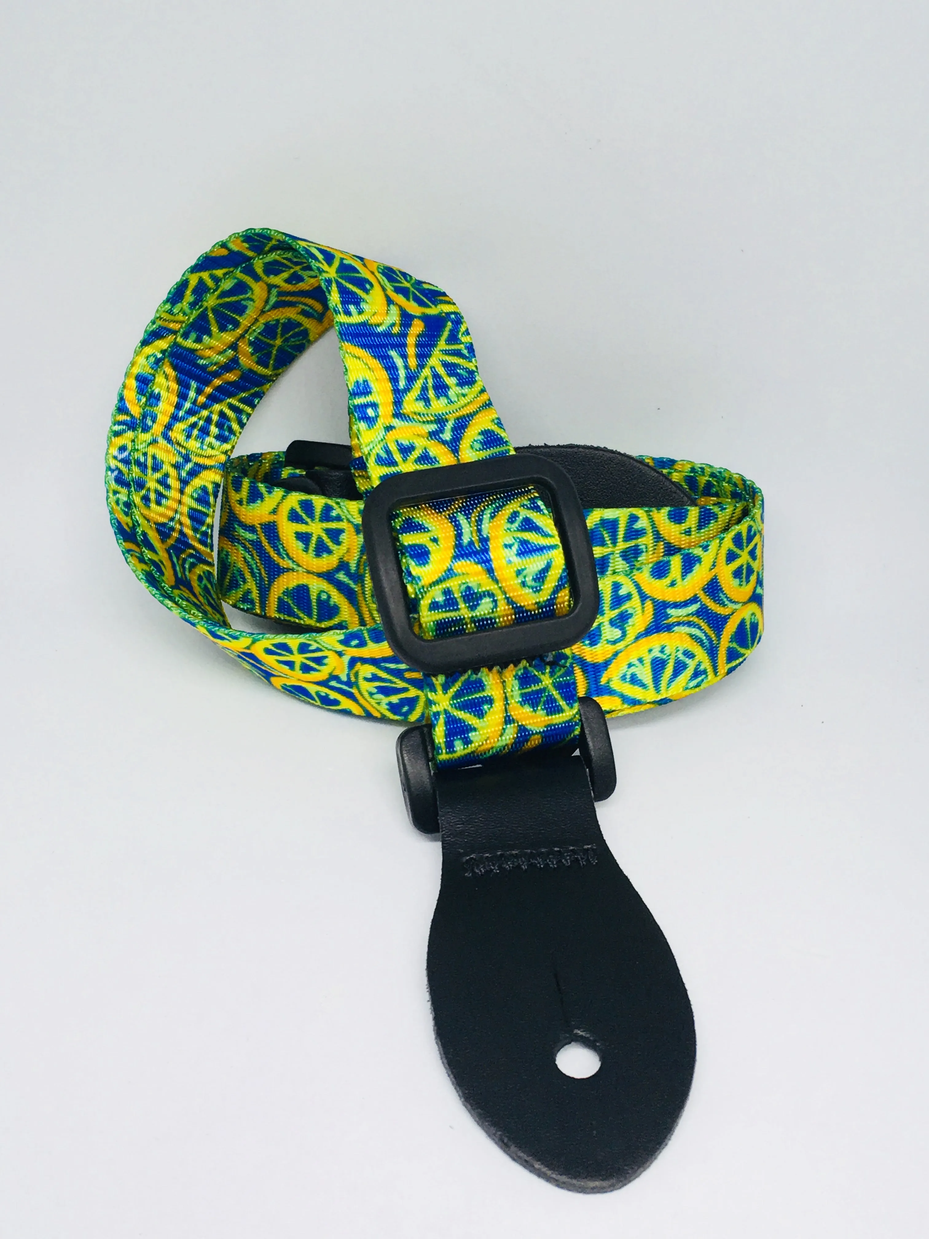 LG 1" Lemon design webbed ukulele strap