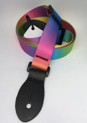 LG 1" Sherbet Rainbow Webbed Ukulele Strap