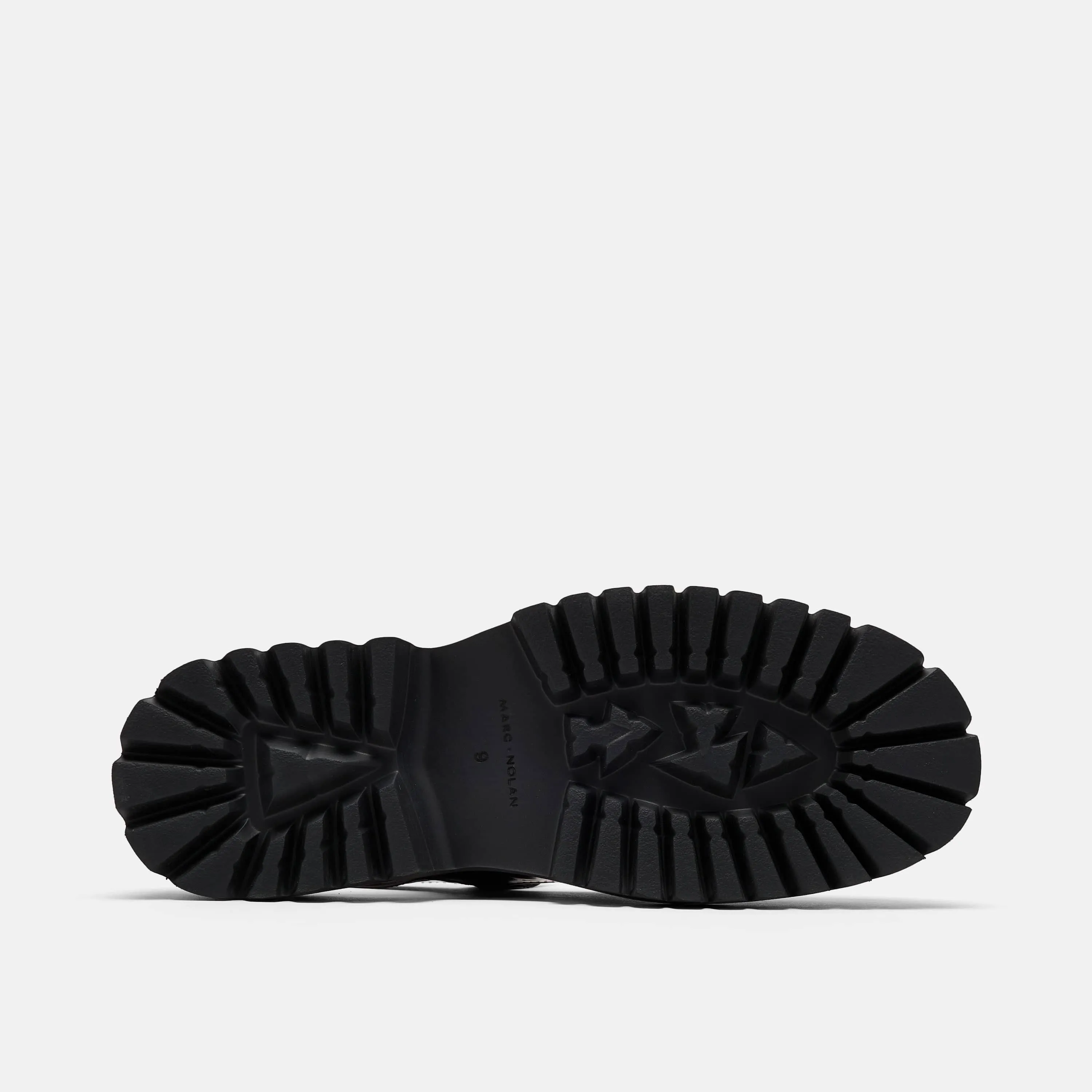 Luna Black Leather Mary Jane Lug Slingbacks