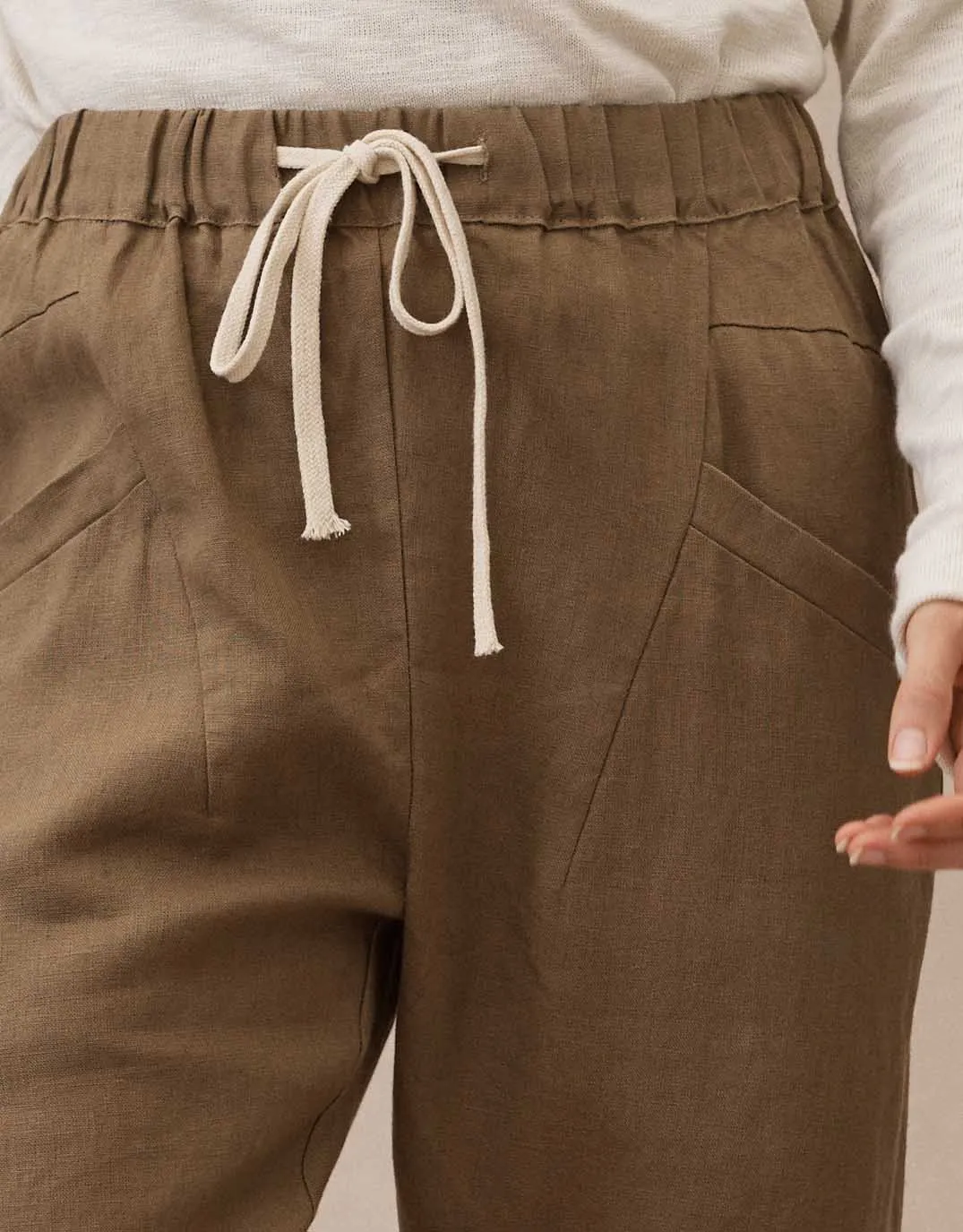 Luxe Linen Pants - Walnut