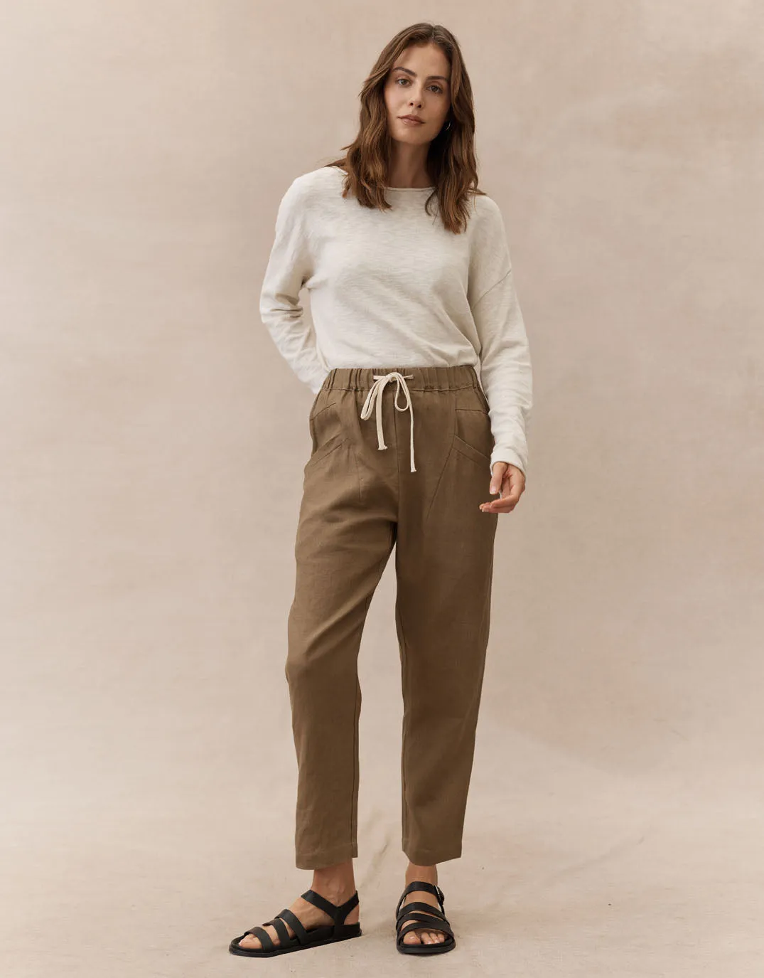 Luxe Linen Pants - Walnut