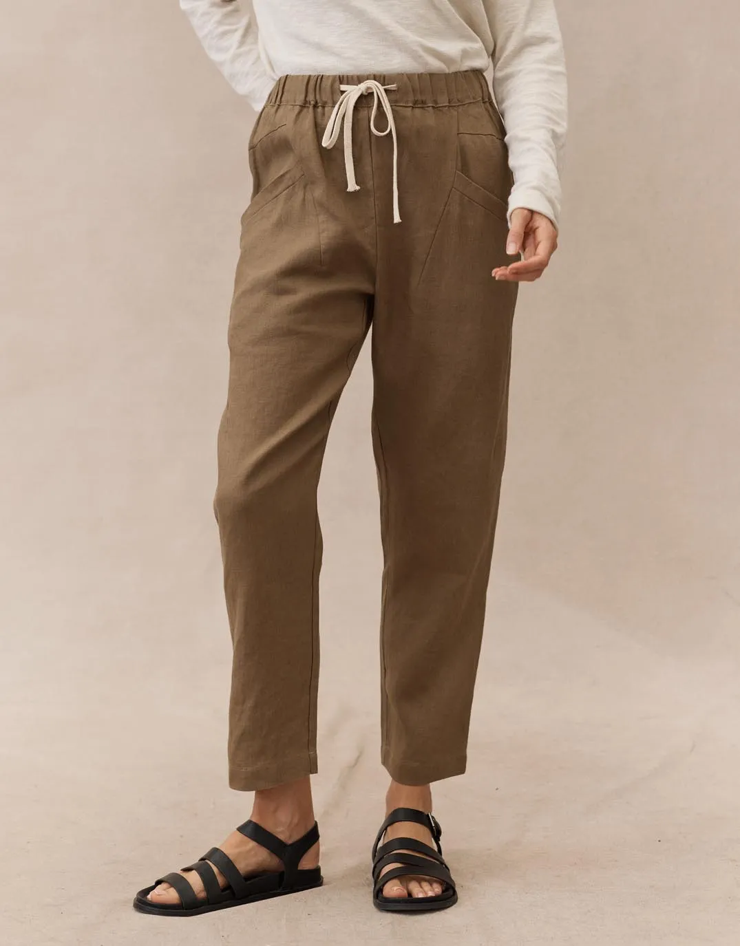 Luxe Linen Pants - Walnut
