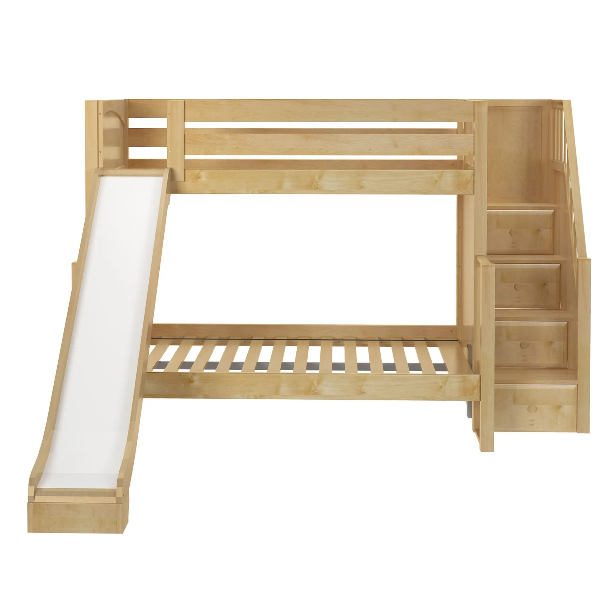 Maxtrix Twin over Full Medium Bunk Bed with Stairs and Slide