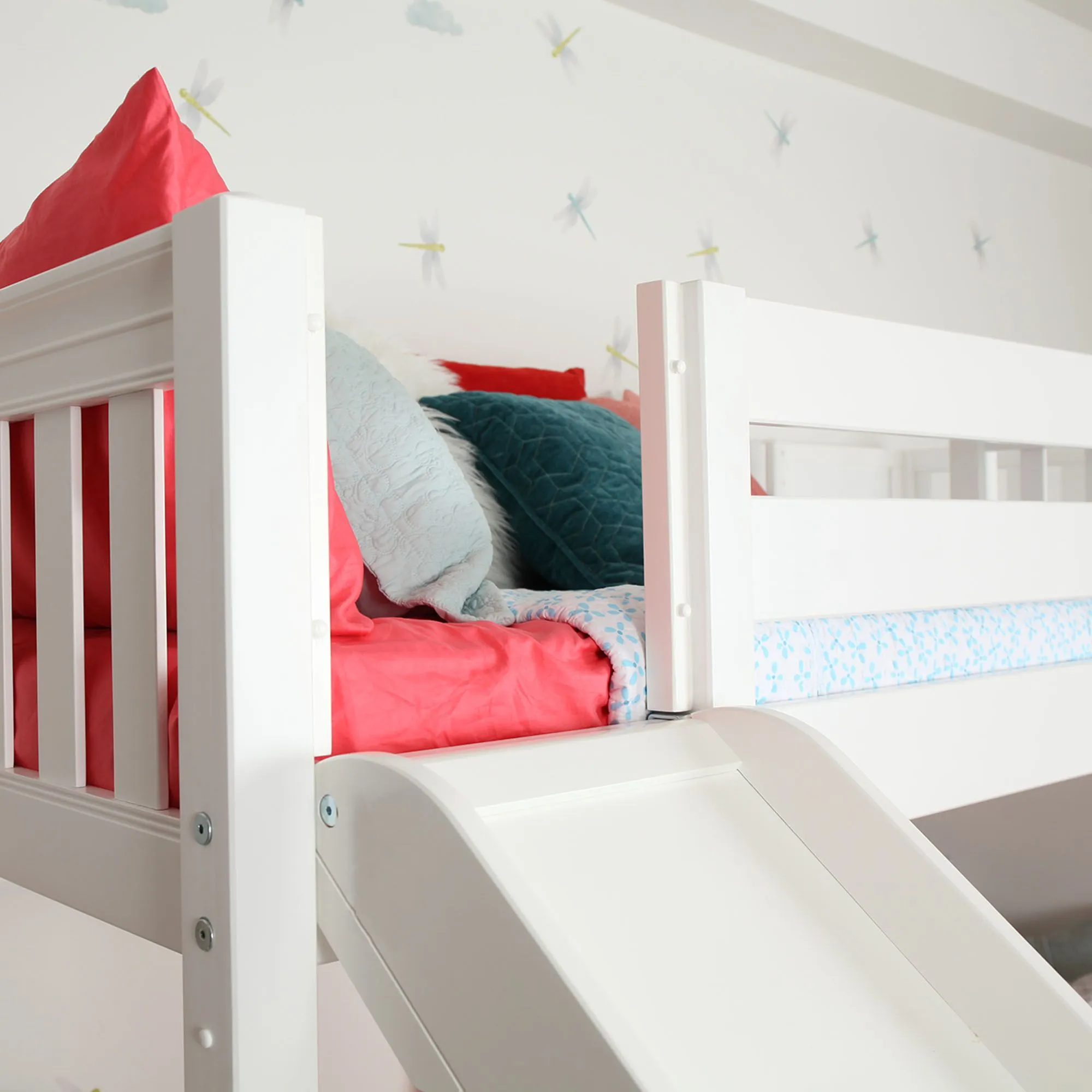 Maxtrix Twin over Full Medium Bunk Bed with Stairs and Slide