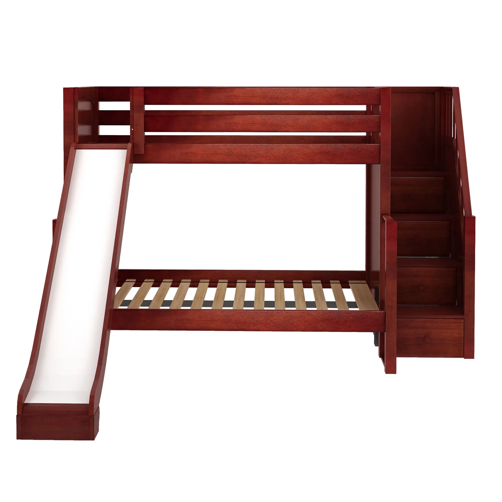 Maxtrix Twin over Full Medium Bunk Bed with Stairs and Slide