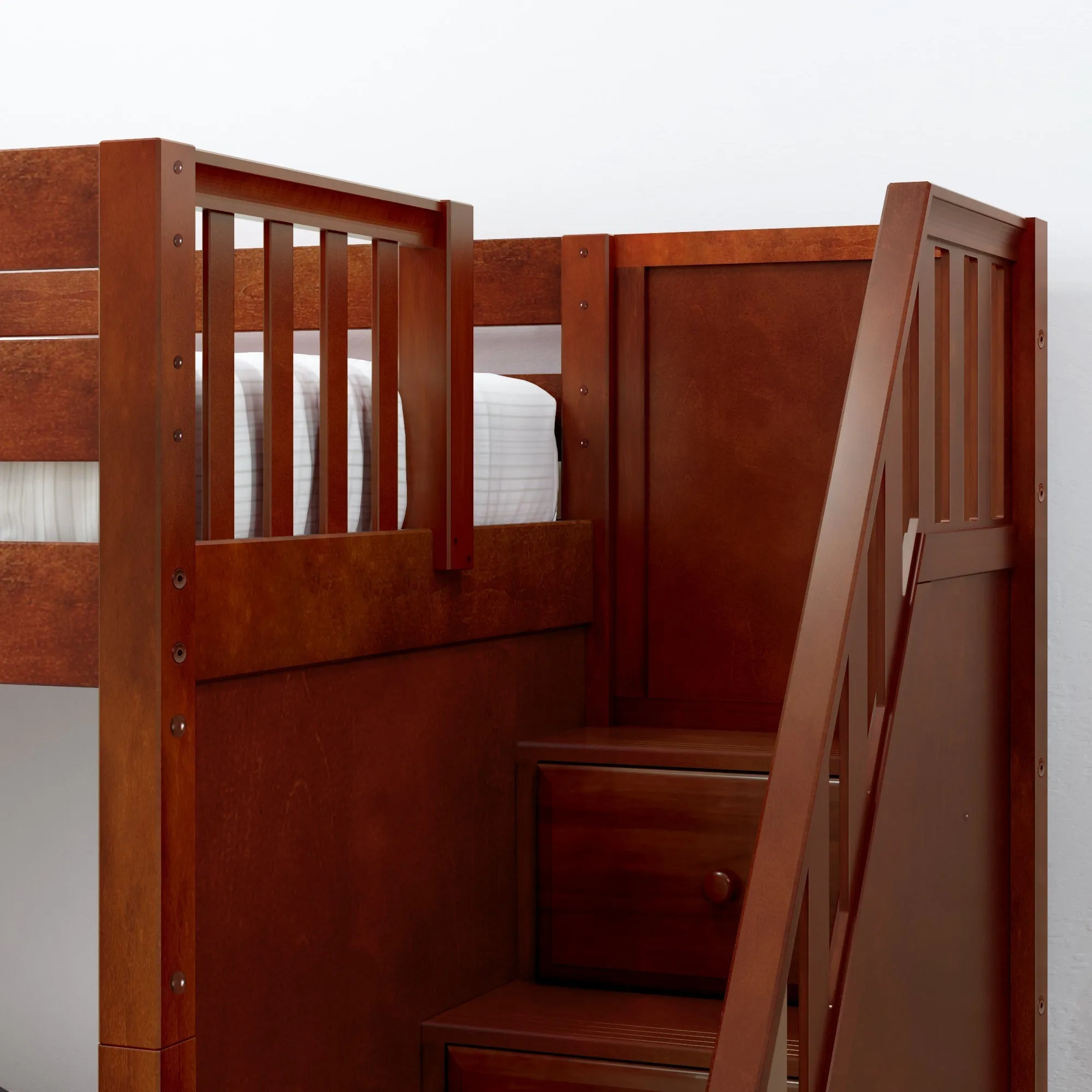 Maxtrix Twin over Full Medium Bunk Bed with Stairs and Slide
