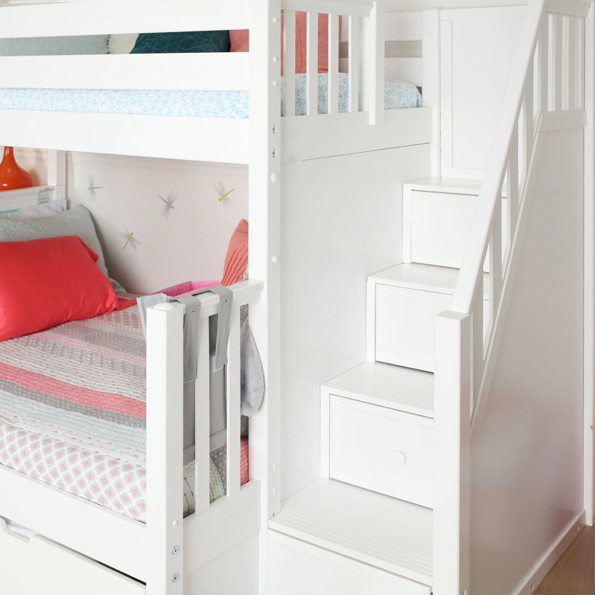 Maxtrix Twin over Full Medium Bunk Bed with Stairs and Slide