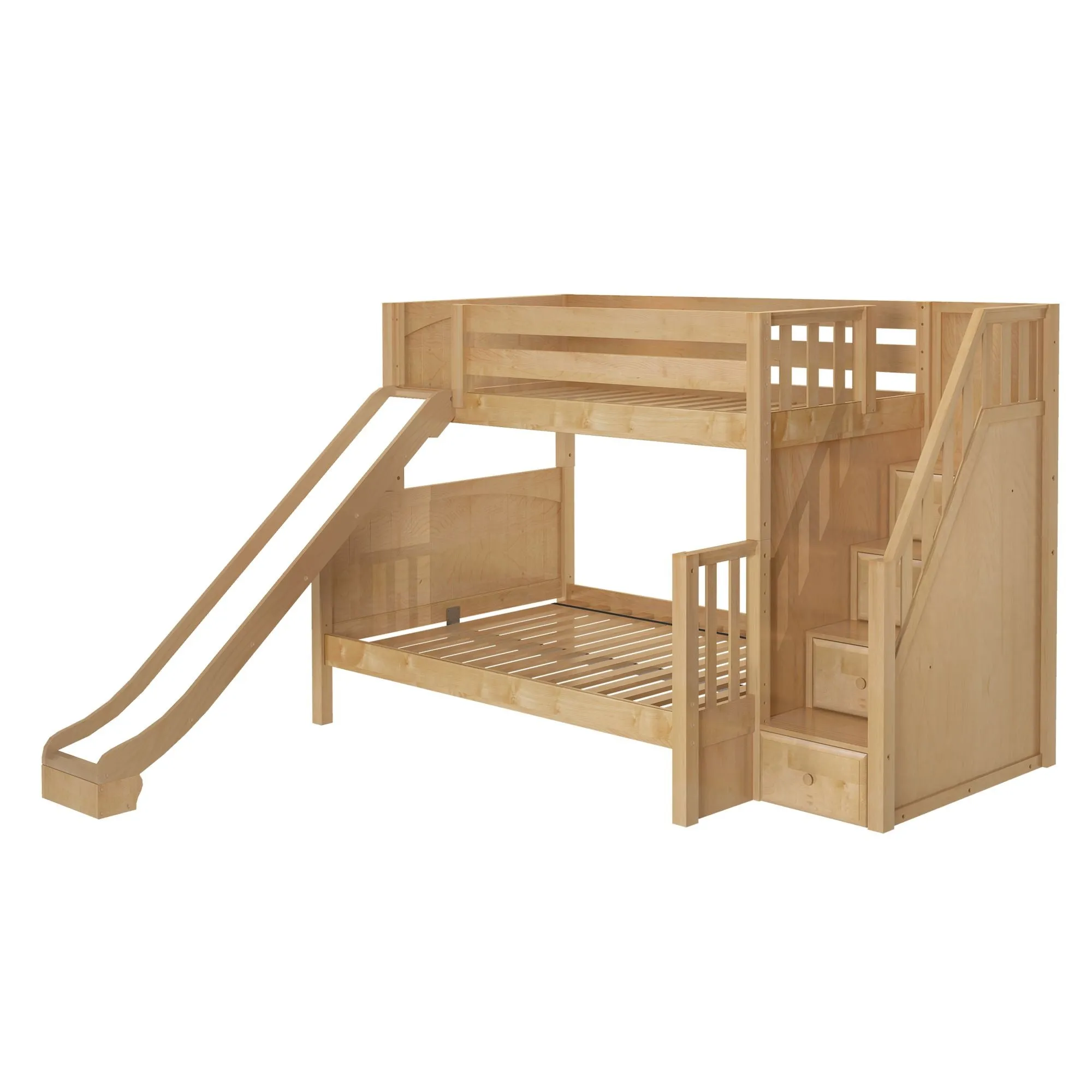 Maxtrix Twin over Full Medium Bunk Bed with Stairs and Slide