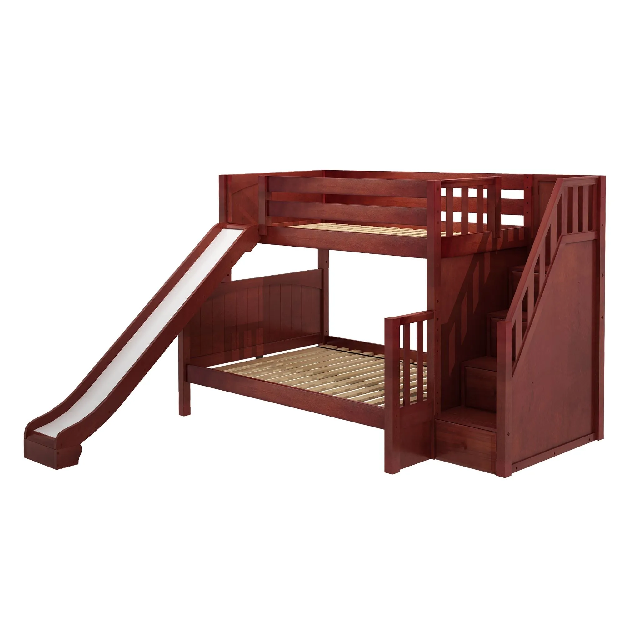 Maxtrix Twin over Full Medium Bunk Bed with Stairs and Slide