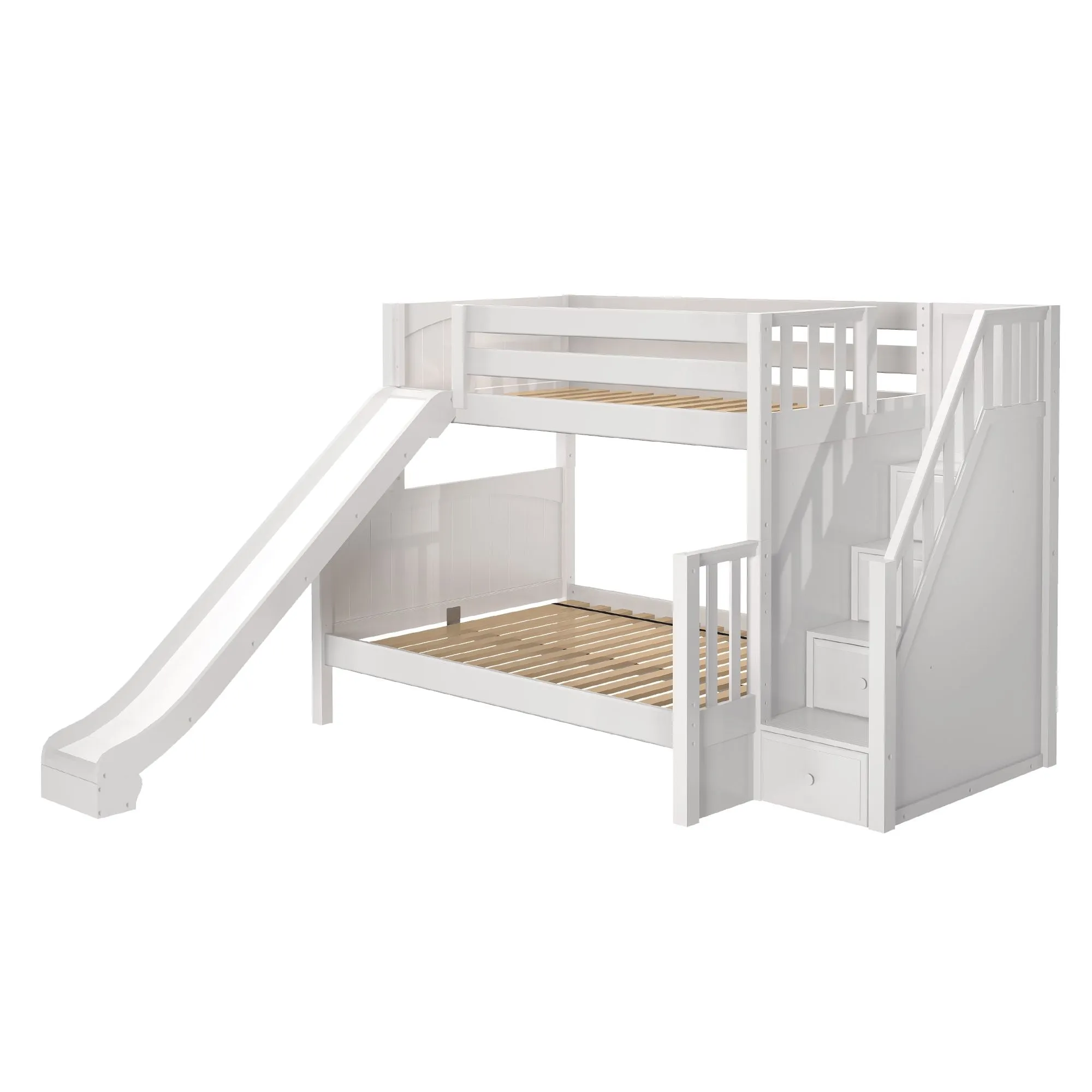 Maxtrix Twin over Full Medium Bunk Bed with Stairs and Slide