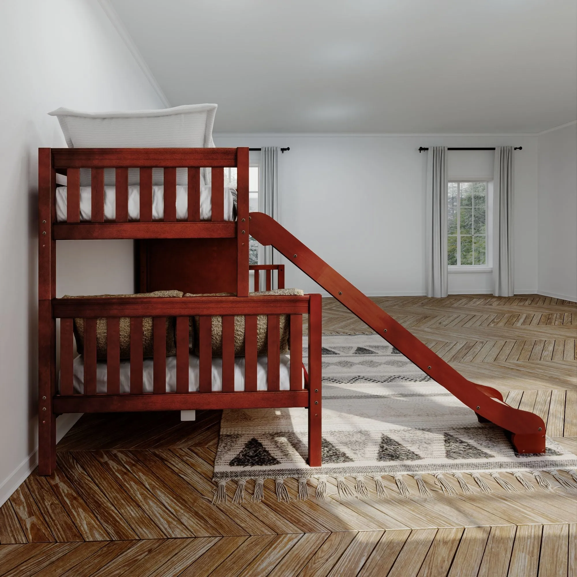 Maxtrix Twin over Full Medium Bunk Bed with Stairs and Slide