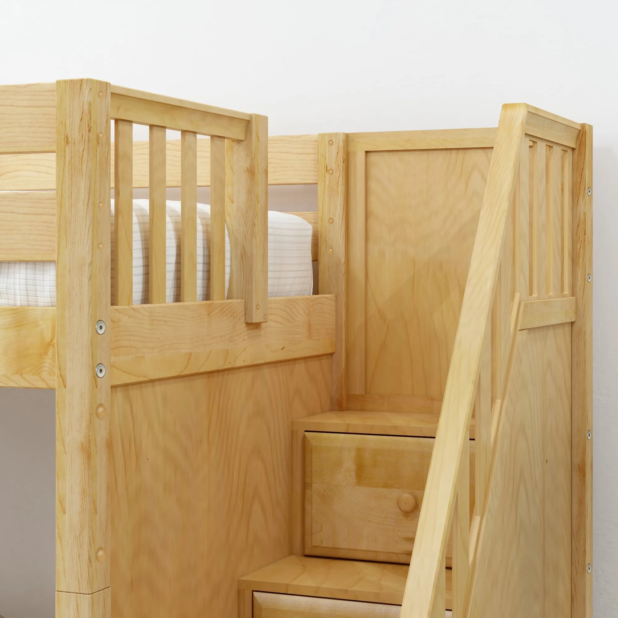 Maxtrix Twin over Full Medium Bunk Bed with Stairs and Slide