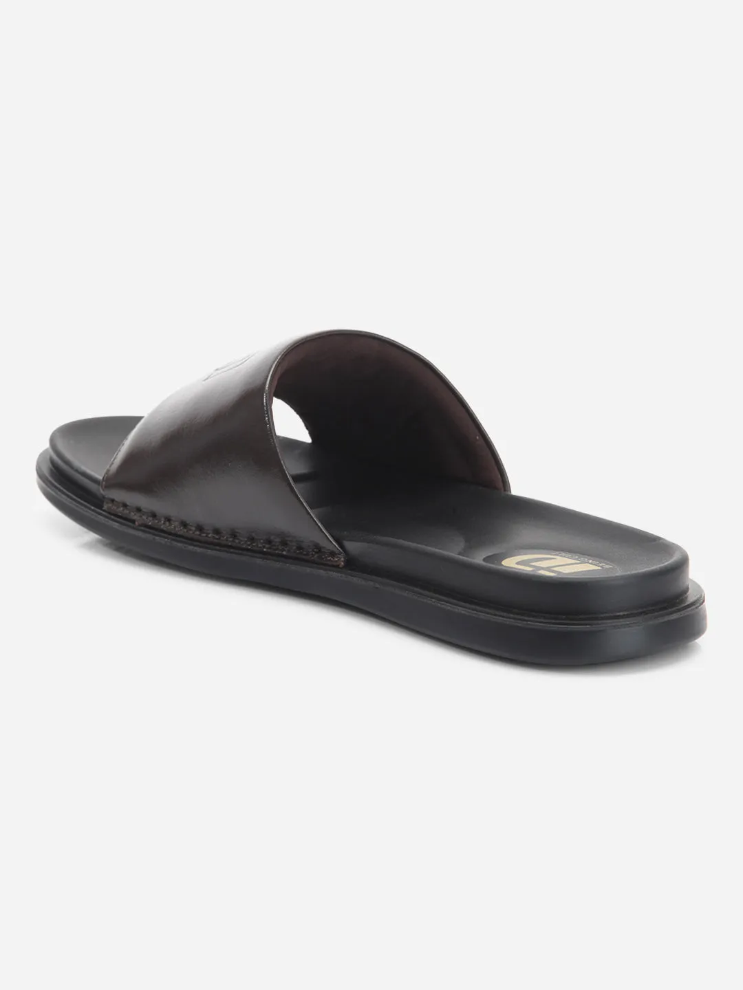 Men's Brown Leather Casual Slides (ID4210)