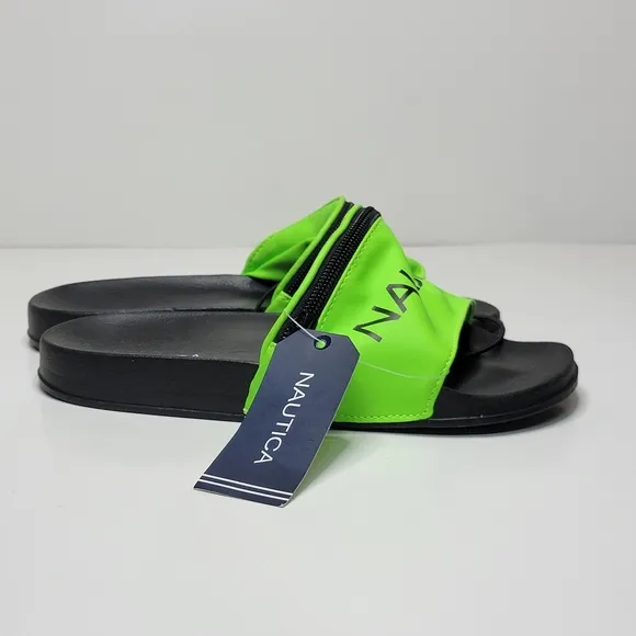 NAUTICA Asliea NEON Green Slides Size 5 UNISEX
