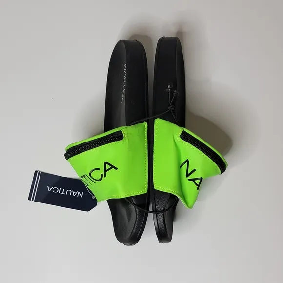 NAUTICA Asliea NEON Green Slides Size 5 UNISEX