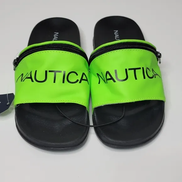 NAUTICA Asliea NEON Green Slides Size 5 UNISEX