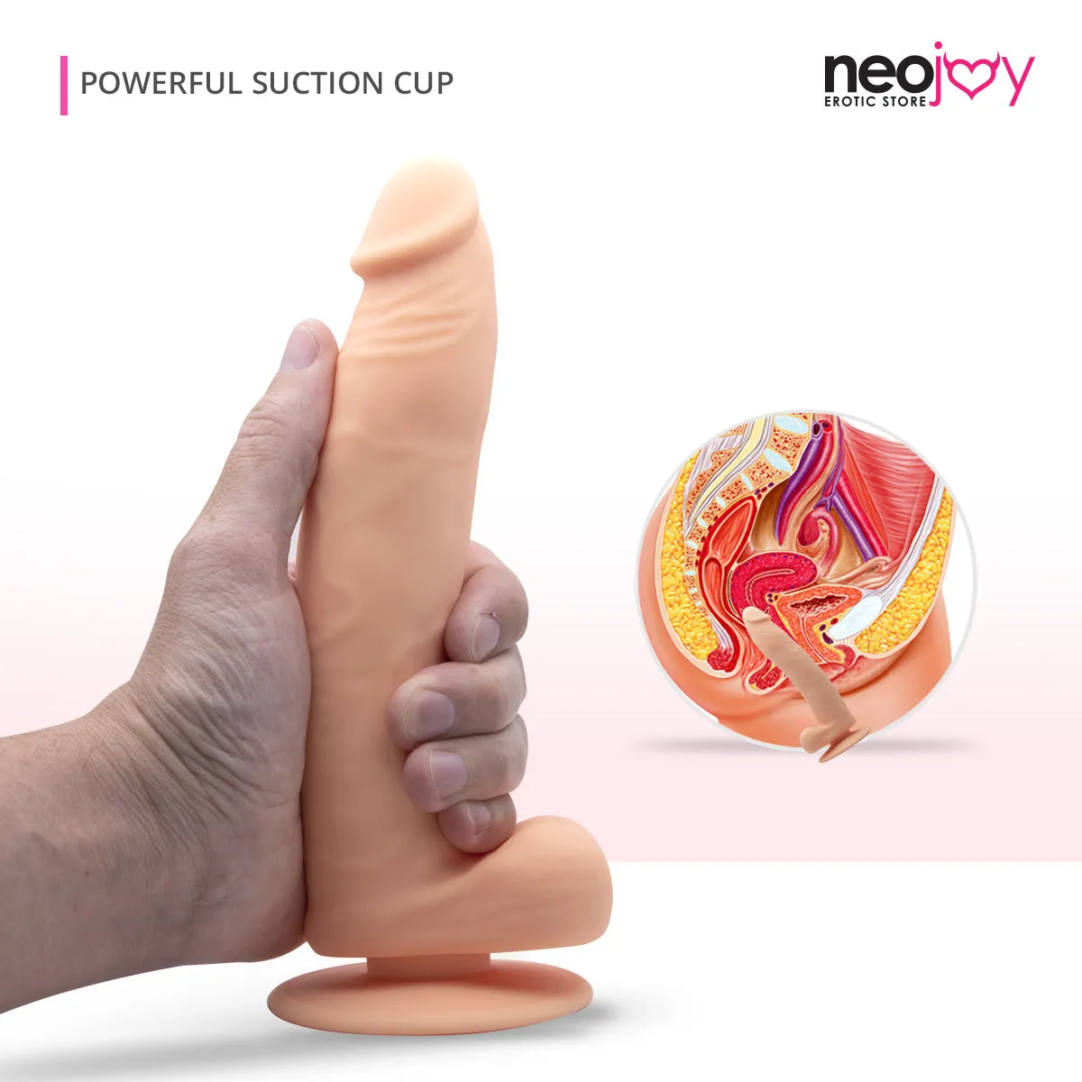 Neojoy - Bigshot Silicon Realistic Dildo With Suction Cup - Flesh - 23.5cm - 9.3 inch