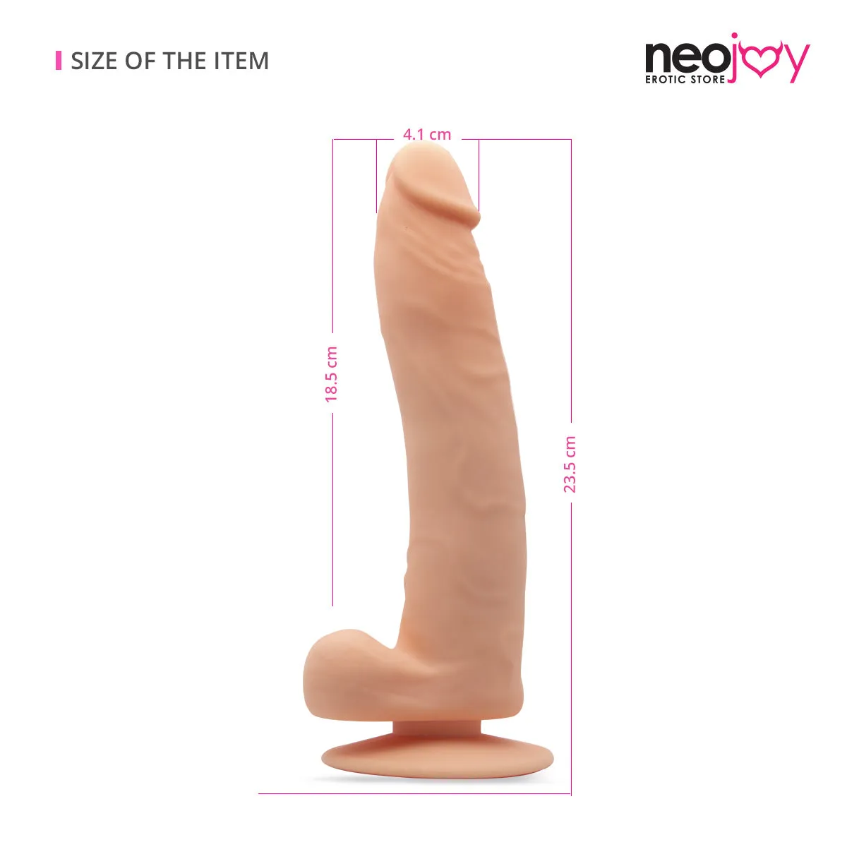 Neojoy - Bigshot Silicon Realistic Dildo With Suction Cup - Flesh - 23.5cm - 9.3 inch