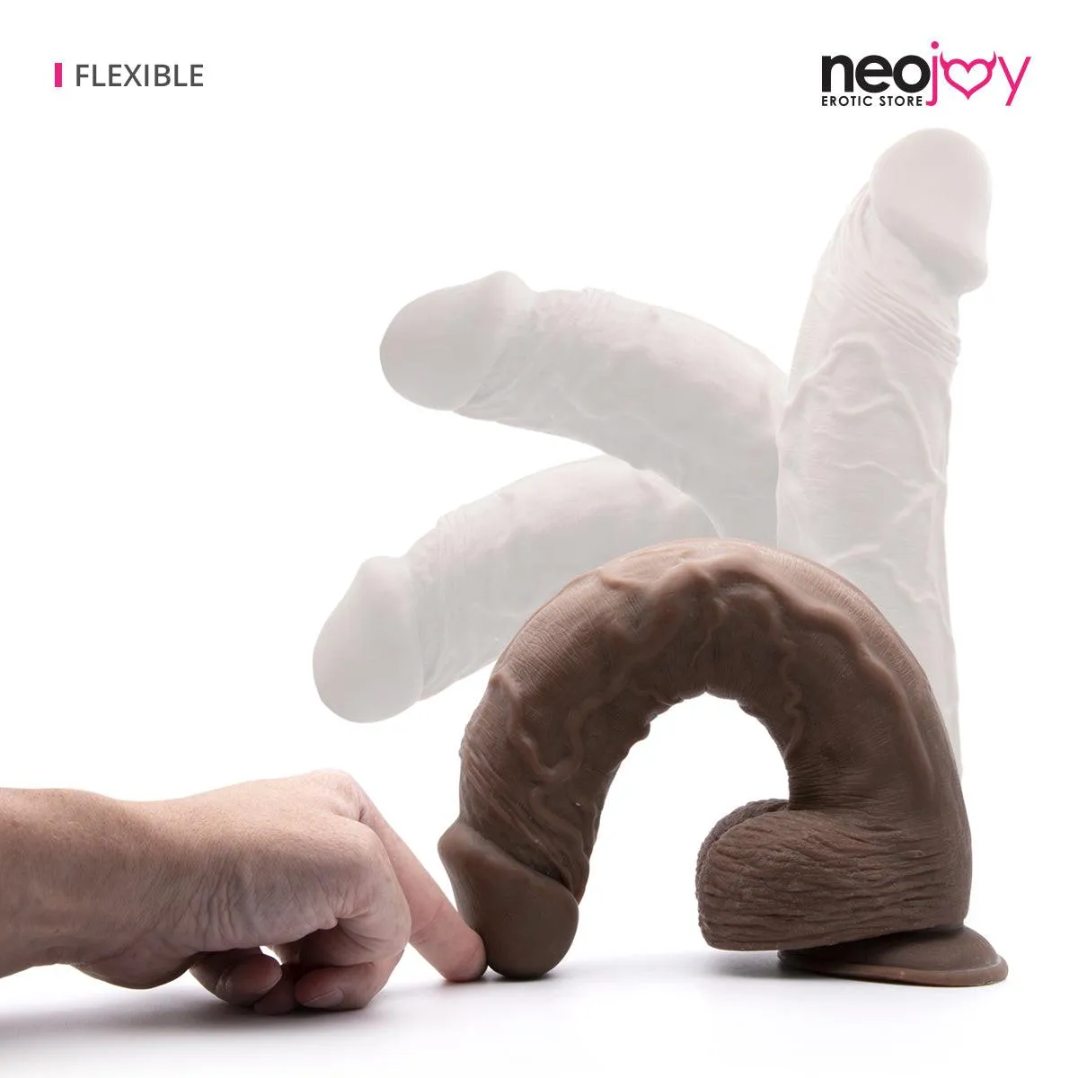Neojoy - Monster Dong Large Dildo With Suction Cup TPE - Brown - 32.5cm - 12.8 inch