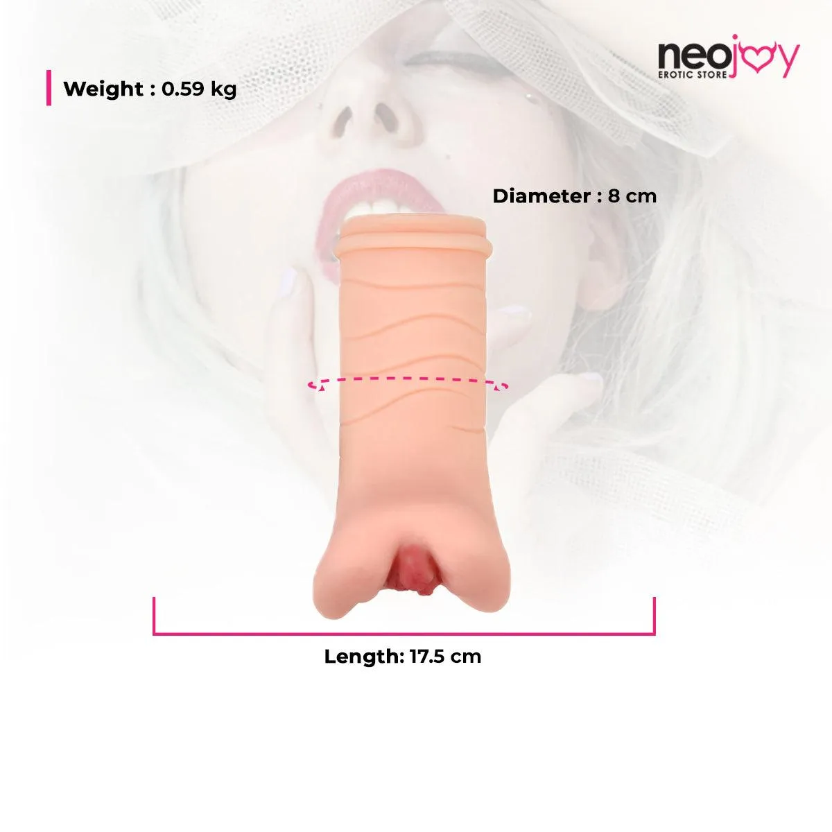 Neojoy - Prominent Inner Lips Handheld Masturbator - 0.59kg - Skin
