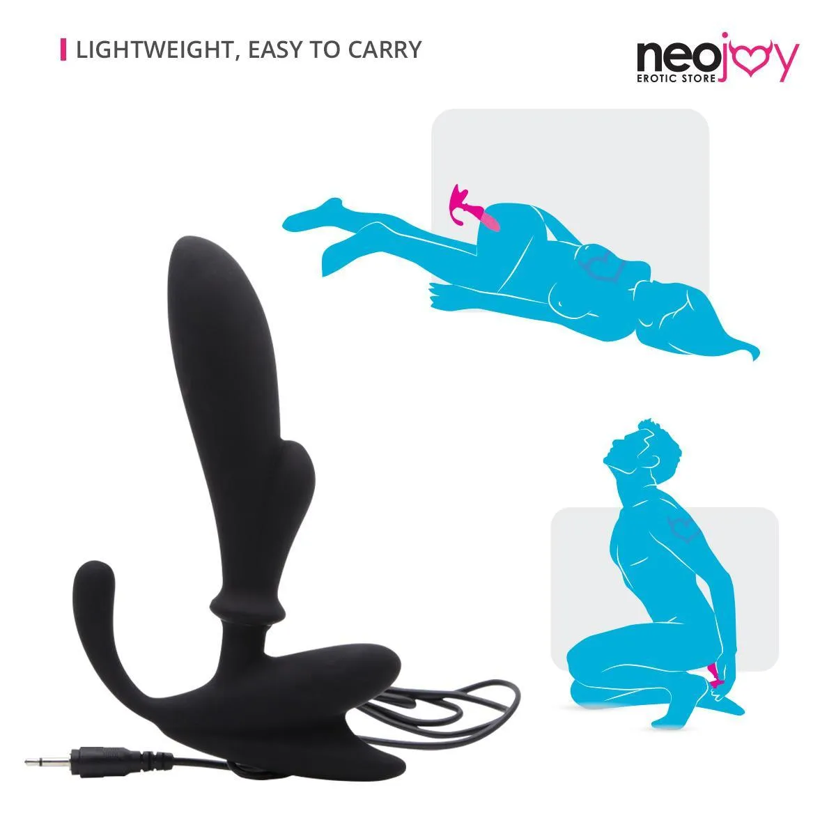 Neojoy Prostate Spot Player Massager Silicon - Black - 14 cm - 5.5 inch