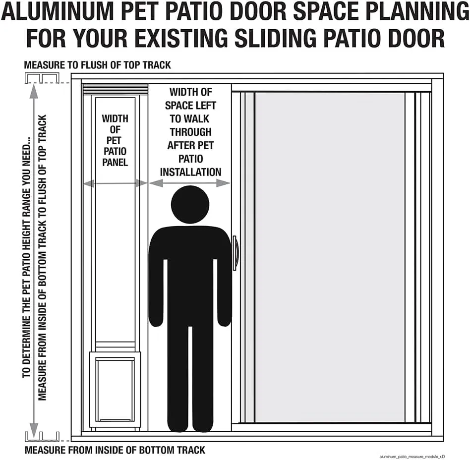 NEW Ideal Pet Products Aluminum Pet Patio Door, Adjustable Height 77-5/8" to 80-3/8", 15" x 20" Flap Size, White, Retails $350