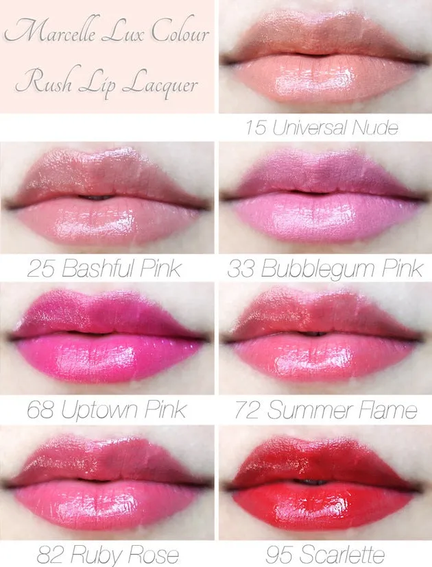 New Marcelle Lux Colour Rush Lip Lacquer, Bubblegum Pink, Hypoallergenic and Fragrance-Free, 5ml