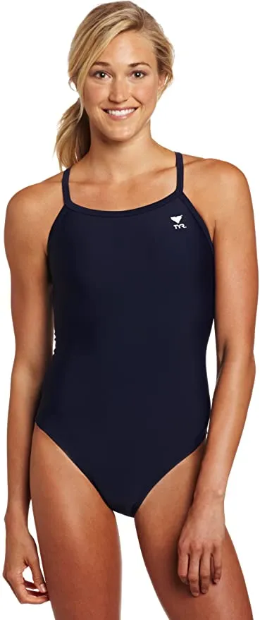New TYReco Sport Women's Solid Diamondback Swimsuit, Black, Sz 36 (L) Retails $62 