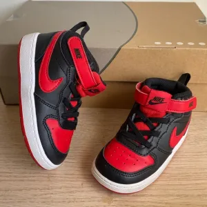 Nike Court Borough Mid Red/Black Kids Sneakers- SZ 8 C