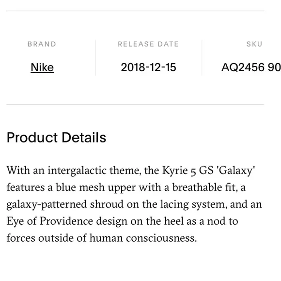 Nike Kyrie 5 GS Galaxy multicolor basketball sneakers 6.5Y