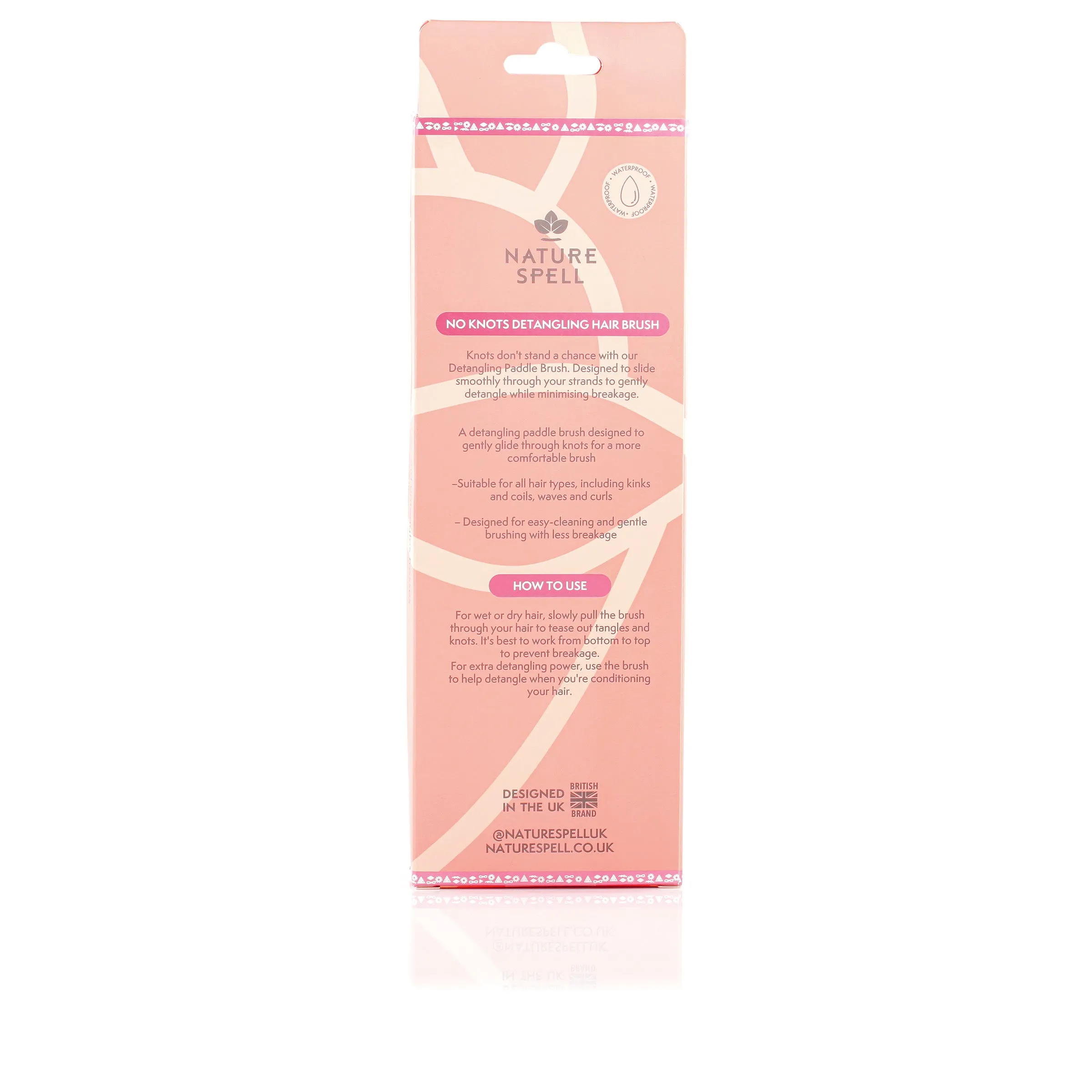 No Knots Detangling Hair Brush - Matt Pink
