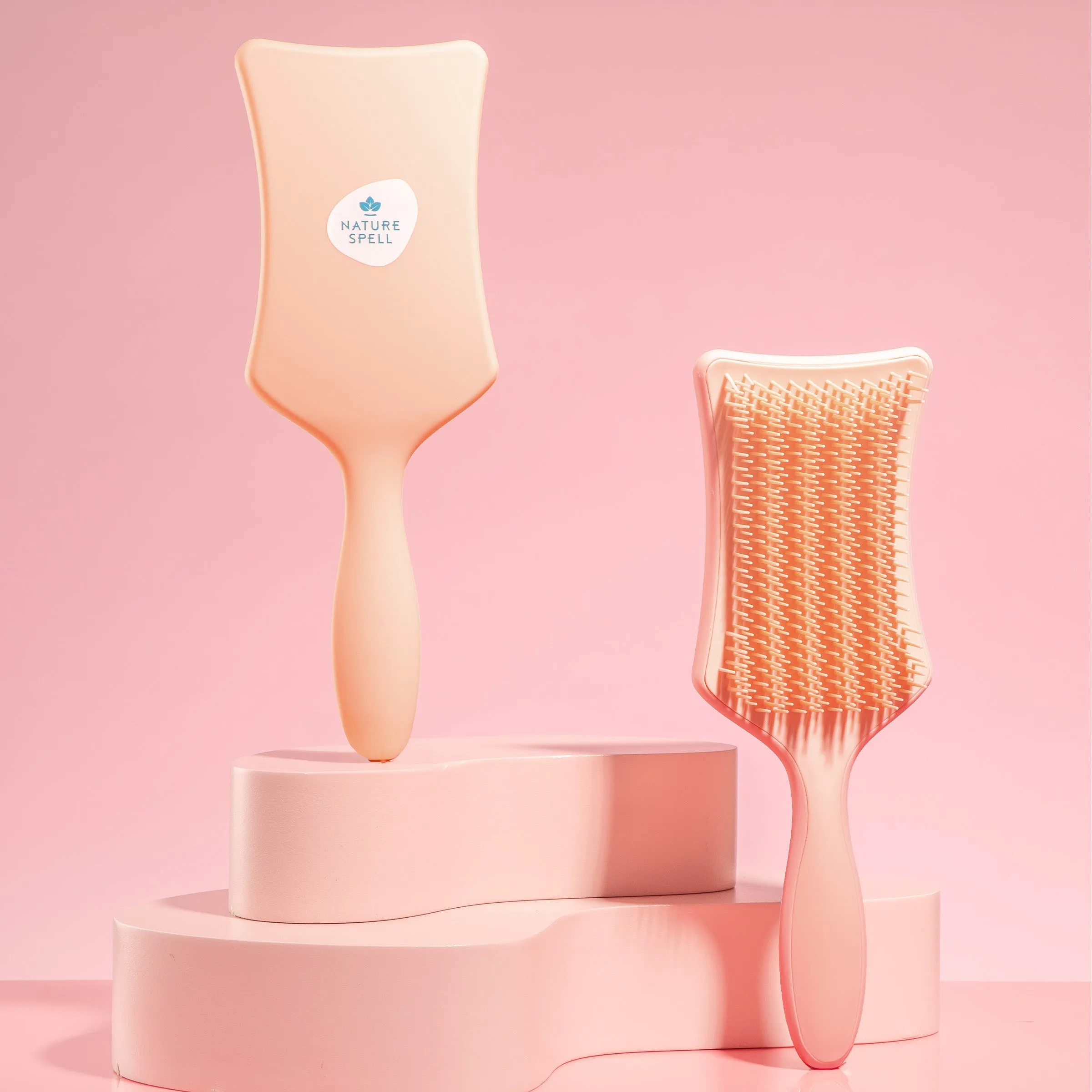 No Knots Detangling Hair Brush - Matt Pink