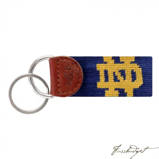Notre Dame (Classic Navy) Needlepoint Key Fob