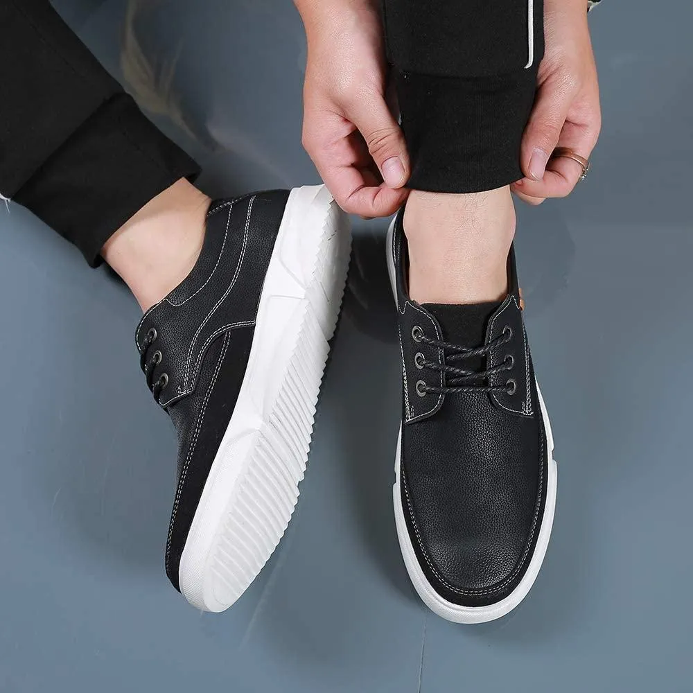 NXY Men's Casual Leather Sneakers Fashion Dress Slip-on Penny Loafers Lace-Up Lightweight Leather Shoes Breathable Driving Shoes for Men Work Outdoor
