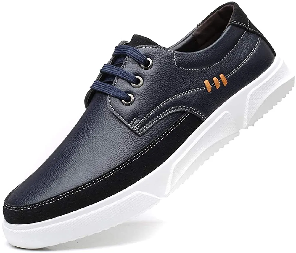 NXY Men's Casual Leather Sneakers Fashion Dress Slip-on Penny Loafers Lace-Up Lightweight Leather Shoes Breathable Driving Shoes for Men Work Outdoor