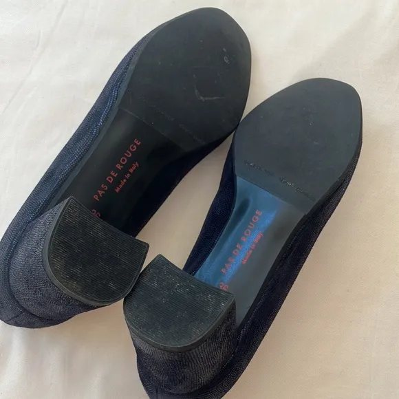 Pas de Rouge Navy Pumps Block Heel Size 36 or 6.
