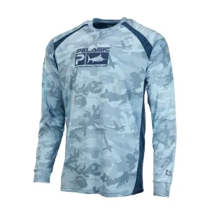Pelagic Vaportek Fishing Shirt Fish Camo Slate